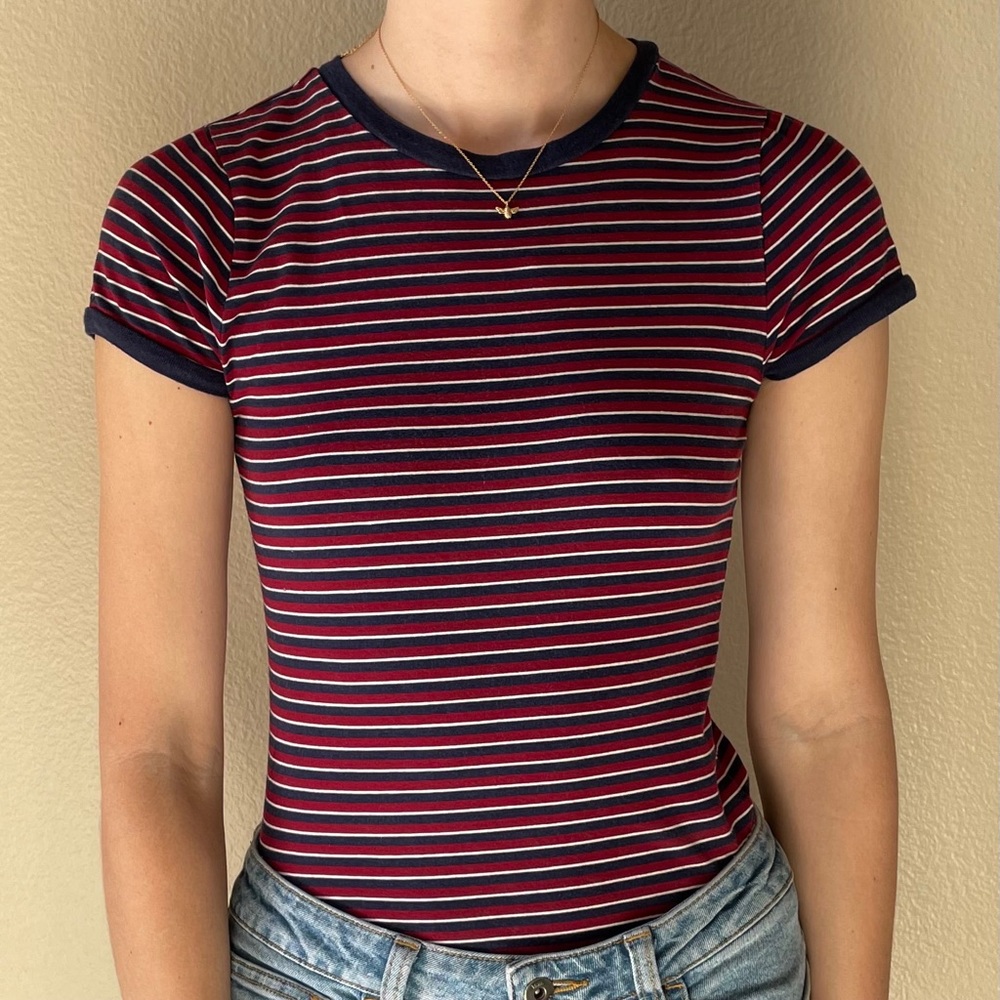 Forever 21 Striped Ringer Tee